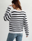 Striped Button Front Cardigan