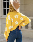 Floral Open Front Fuzzy Cardigan