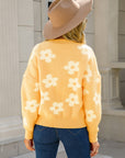 Floral Dropped Shoulder Button-Up Cardigan