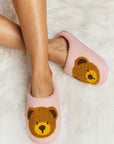 Melody Teddy Bear Print Plush Slide Slippers