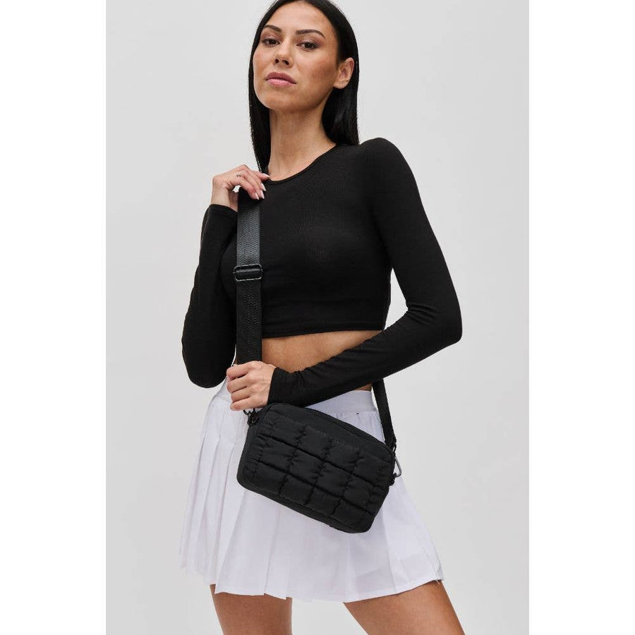 Quilted Nylon Crossbody, Black, Sol & Selene