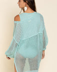 Oversized Fit See-through Pullover Sweater-Pol