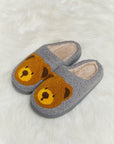 Melody Teddy Bear Print Plush Slide Slippers