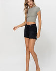 High Rise Criss Cross Stretch Shorts by Vervet