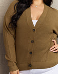 Zenana Button Down Cardigan in Olive