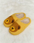 Melody Teddy Bear Print Plush Slide Slippers