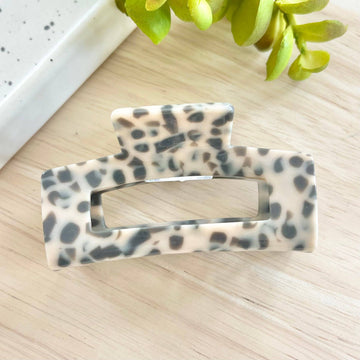 MODish Design Co - Snow Leopard Rectangle Claw Clip