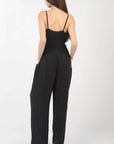 VERY J Pintuck Detail Woven Sleeveless Jumpsuit (online only)