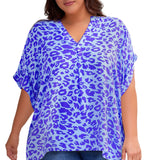 Floral Half Sleeve Top, Various Colors (Plus size only)