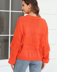 Fringe Trim Open Front Cardigan