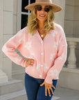 Floral Dropped Shoulder Button-Up Cardigan