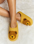 Melody Teddy Bear Print Plush Slide Slippers