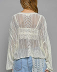 POL Openwork Balloon Sleeve Knit Cover Up (Online only)