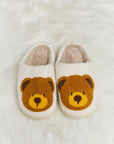 Melody Teddy Bear Print Plush Slide Slippers