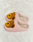 Melody Teddy Bear Print Plush Slide Slippers