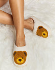 Melody Teddy Bear Print Plush Slide Slippers