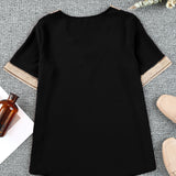 Contrast V-Neck Blouse (online only)