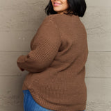 High Low Waffle Knit Sweater, Zenana (Plus only)