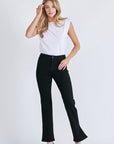 Side Slit Black Bootcut Jeans by Hidden