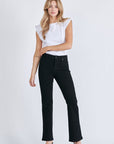 Side Slit Black Bootcut Jeans by Hidden