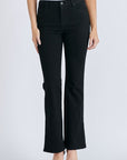 Side Slit Black Bootcut Jeans by Hidden